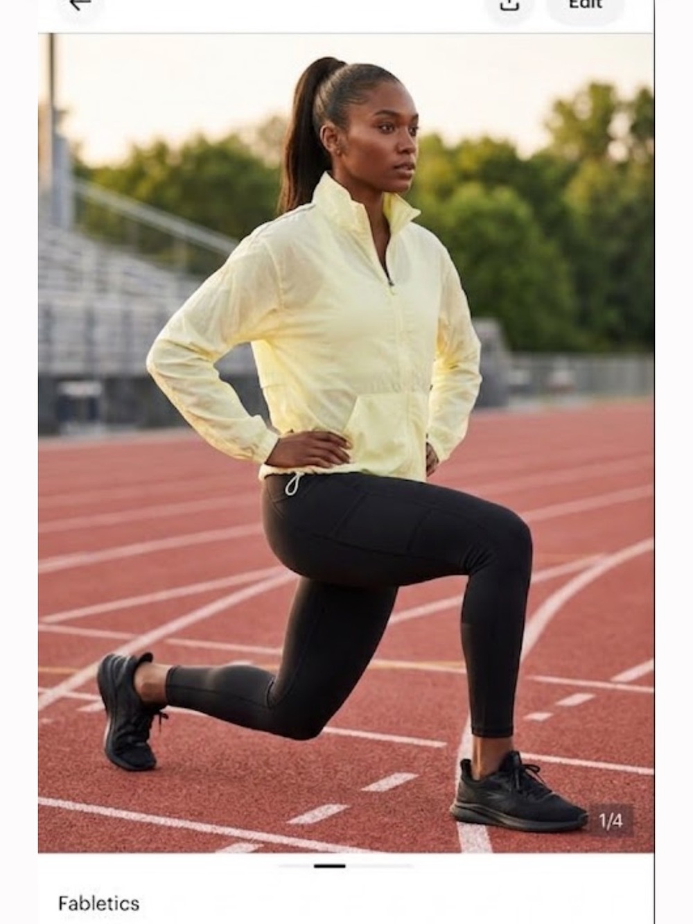 Fabletics Pale Yellow Utility Jacket